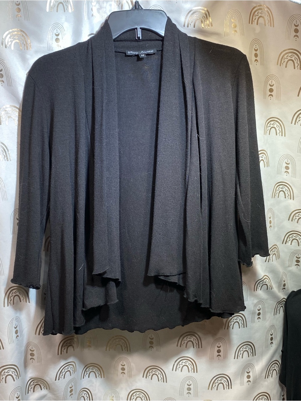 Simply Irresistible Black Open-Front Draped Cardigan
